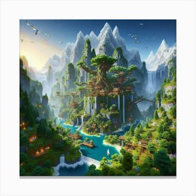 Minecraft Village Canvas Print