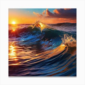 Sunset In The Ocean Canvas Print