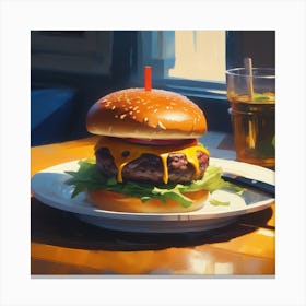 Hamburger Painting Canvas Print