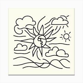 Sun and clouds Picasso style 3 Canvas Print