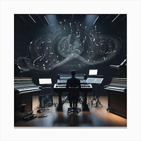 Man In Front Of A Piano Canvas Print