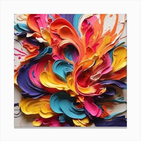 Colorful Splashes Of Paint Canvas Print