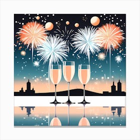 New Year Background Vector Canvas Print