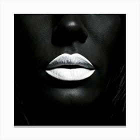 Firefly Lips, Black, Sealed, Silence, Female, Quiet, Mystery, Expression, Symbol, Power, Strength, S (10) Canvas Print