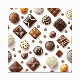 Seamless Pattern Of Chocolates Canvas Print