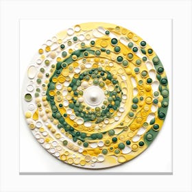 Yellow White Green Circle Art 1 Canvas Print