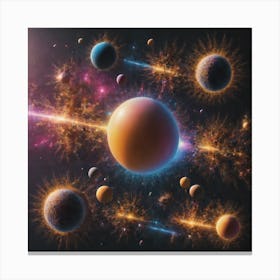 Planets In Space Canvas Print