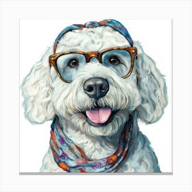 Dog With Glasses 57 Canvas Print