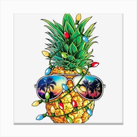 Pineapple Christmas Tree Lights Xmas Boys Men Sunglasses Canvas Print