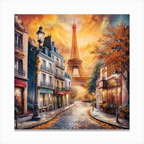 Paris Vintage Travel Poster (2) Canvas Print