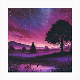 Purple Night Sky 2 Canvas Print