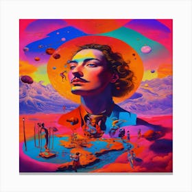 Surrealism Dali Universe Neon Colors Of Passion Canvas Print