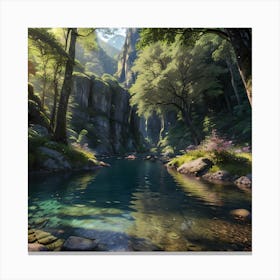 Waterfall In The Forest 1 Canvas Print