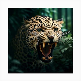 Jaguar Roaring Canvas Print
