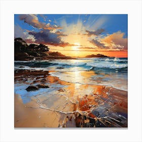 Sunset On The Beach 3 Canvas Print