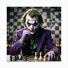 Joker Playing Chess 2 Canvas Print