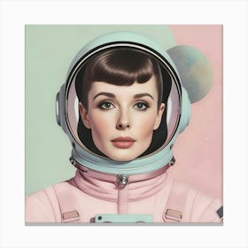 Retro Female Astronaut Canvas Print
