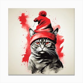 Cat In A Red Hat Canvas Print