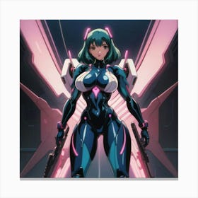 1900's vintage sexy anime girl in mech suits 05 Canvas Print