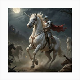 Knights And Unicorns Canvas Print