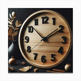 Wooden Clock Canvas Print