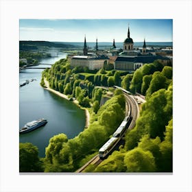 Architecture Tour Tourism River Capital Boat Skyline Scenic Vacancy Green Popular Road Wa (3) Canvas Print