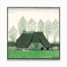 Farmhouse With Thatched Roof, Julie De Graag Canvas Print