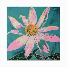 Edelweiss Square Flower Illustration Canvas Print