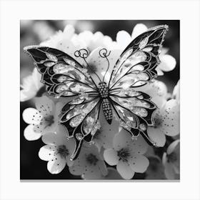 Butterfly On A Flower 3 Canvas Print