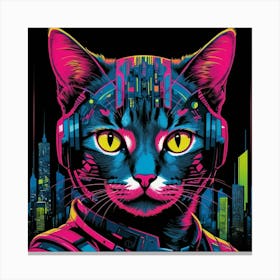 Cat In The City 4 Canvas Print