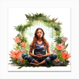 Watercolor Yoga 15 Canvas Print