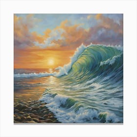 Sunset At The Beach Canvas Print