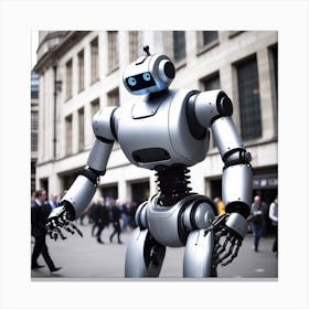 Robot In The City 8 Canvas Print