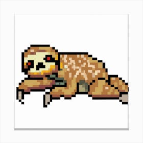 Pixel Sloth Canvas Print
