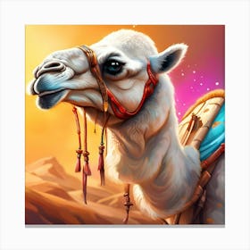 Camel In The Desert Canvas Print