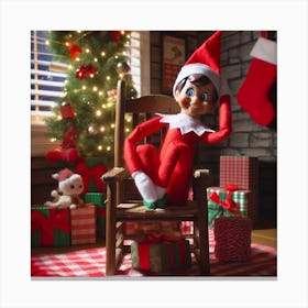 Elf on thee shelf being good Canvas Print