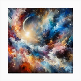 Abstract Of Clouds And Stars Canvas Print