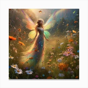 fairy in the flowers Canvas Print