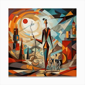 Man And His Dog Canvas Print