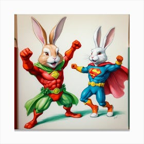 Superman And Bunny Canvas Print