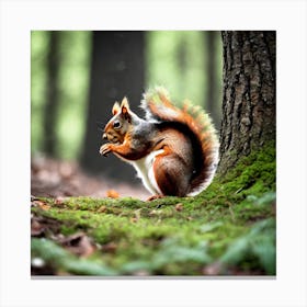 Squirrel In The Forest 102 Canvas Print