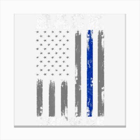 Limited Edition Back The Blue Thin Blue Line Police American Canvas Print