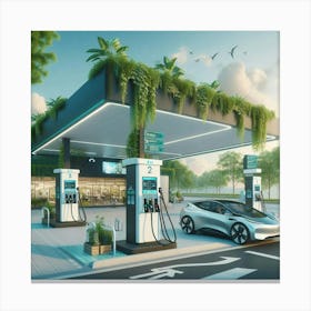 Electric Car Charging Station 1 Canvas Print