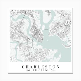Charleston South Carolina Street Map Minimal Color Square Canvas Print