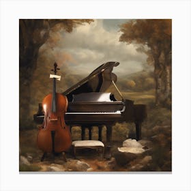 Piano In The Woods Canvas Print