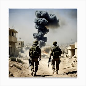 Two Israeli Soldiers In The Middle East Canvas Print