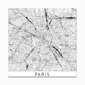 Paris Map  I Canvas Print