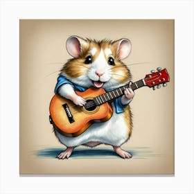 Hamster Playing Guitar 8 Canvas Print