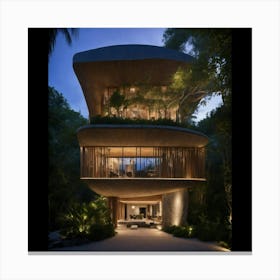 Modern House In The Jungle 1 Canvas Print