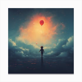 Red Balloons In The Sky Canvas Print